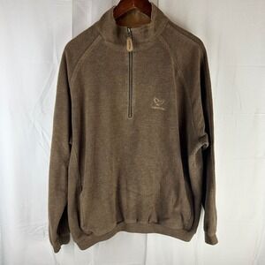 Straight Down Fleece Pullover Mens XL Brown 1/4 Zip Cordillera Eagle USA